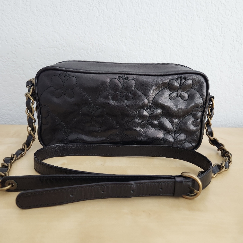 Anna Sui Purse in Black Cowhide leather  with Long Chain